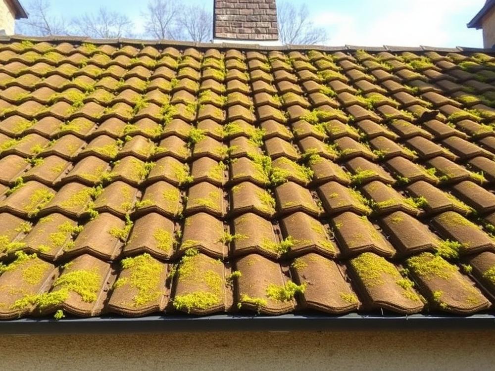 Toiture avant démoussage